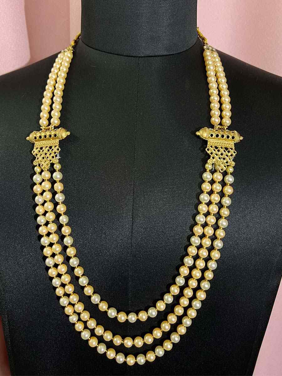 Multi Alloy Moti Groom's Wedding Wear Pearls Necklace