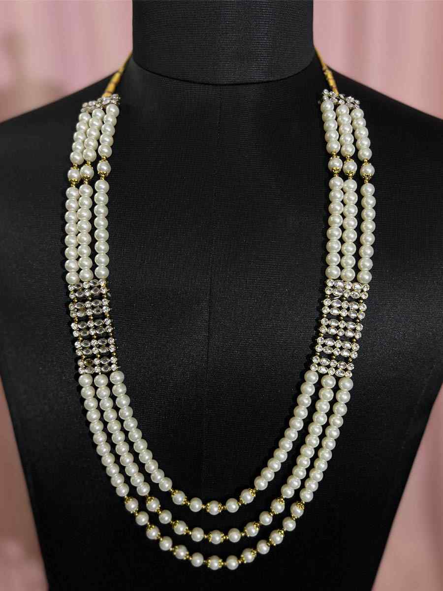 Multi Alloy Moti Groom's Wedding Wear Pearls Necklace