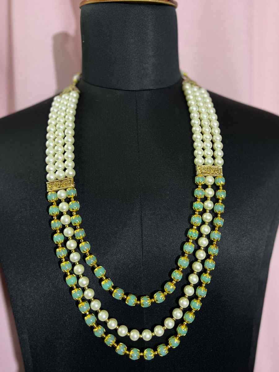 Multi Alloy Moti Groom's Wedding Wear Pearls Necklace