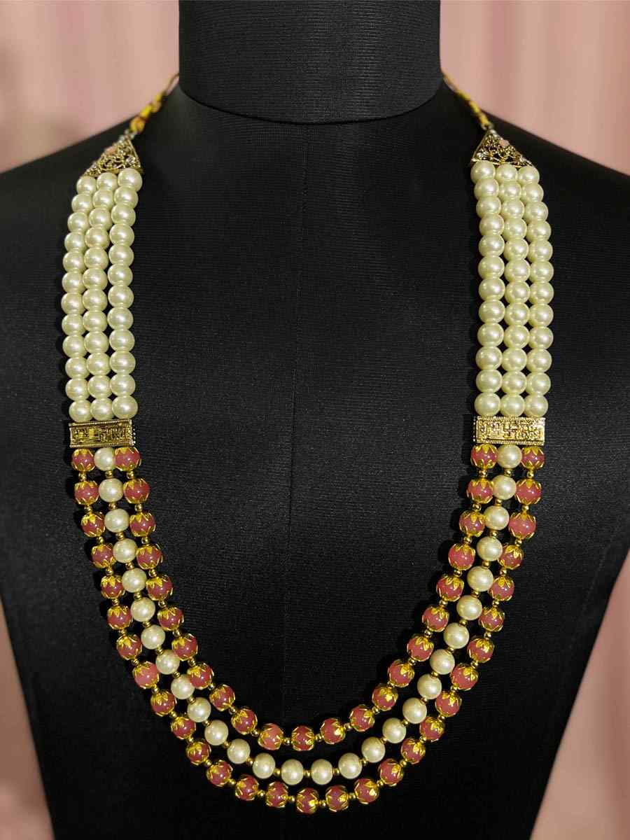 Multi Alloy Moti Groom's Wedding Wear Pearls Necklace