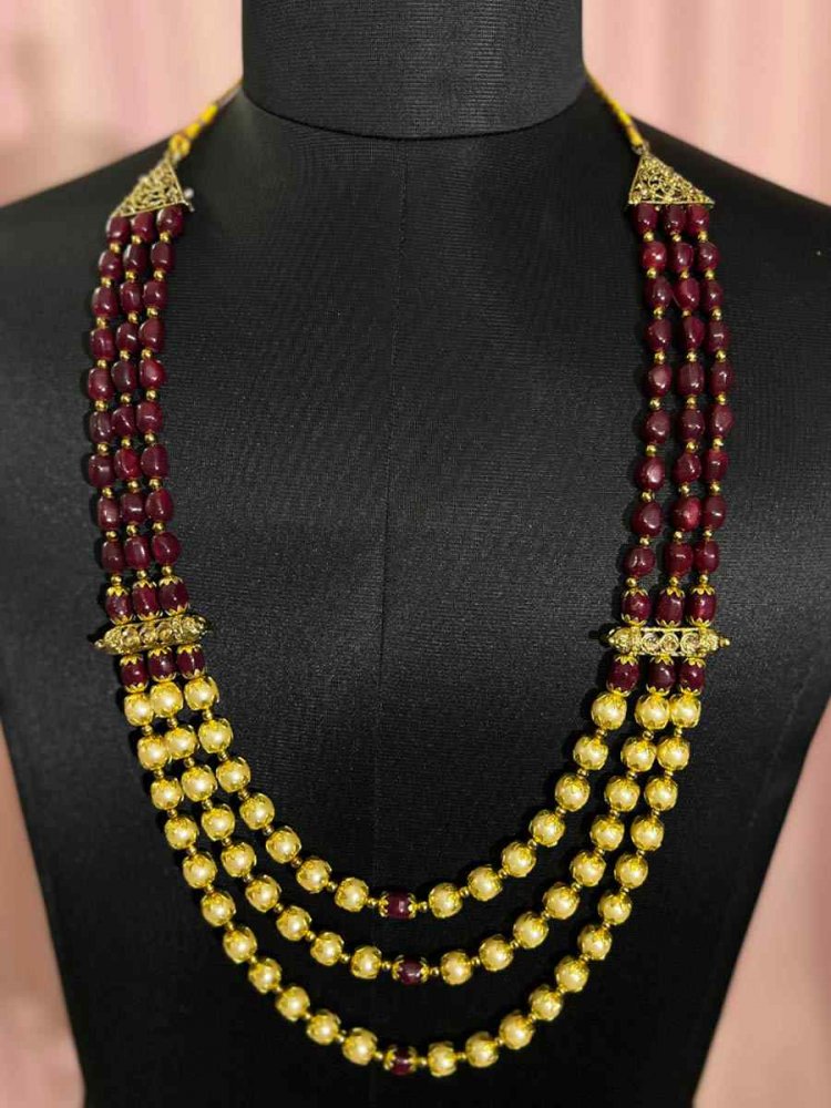 Multi Alloy Moti Groom&#039;s Wedding Wear Pearls Necklace