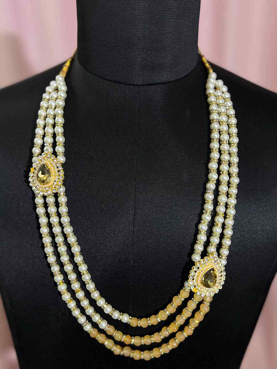 Multi Alloy Moti Groom's Wedding Wear Pearls Necklace