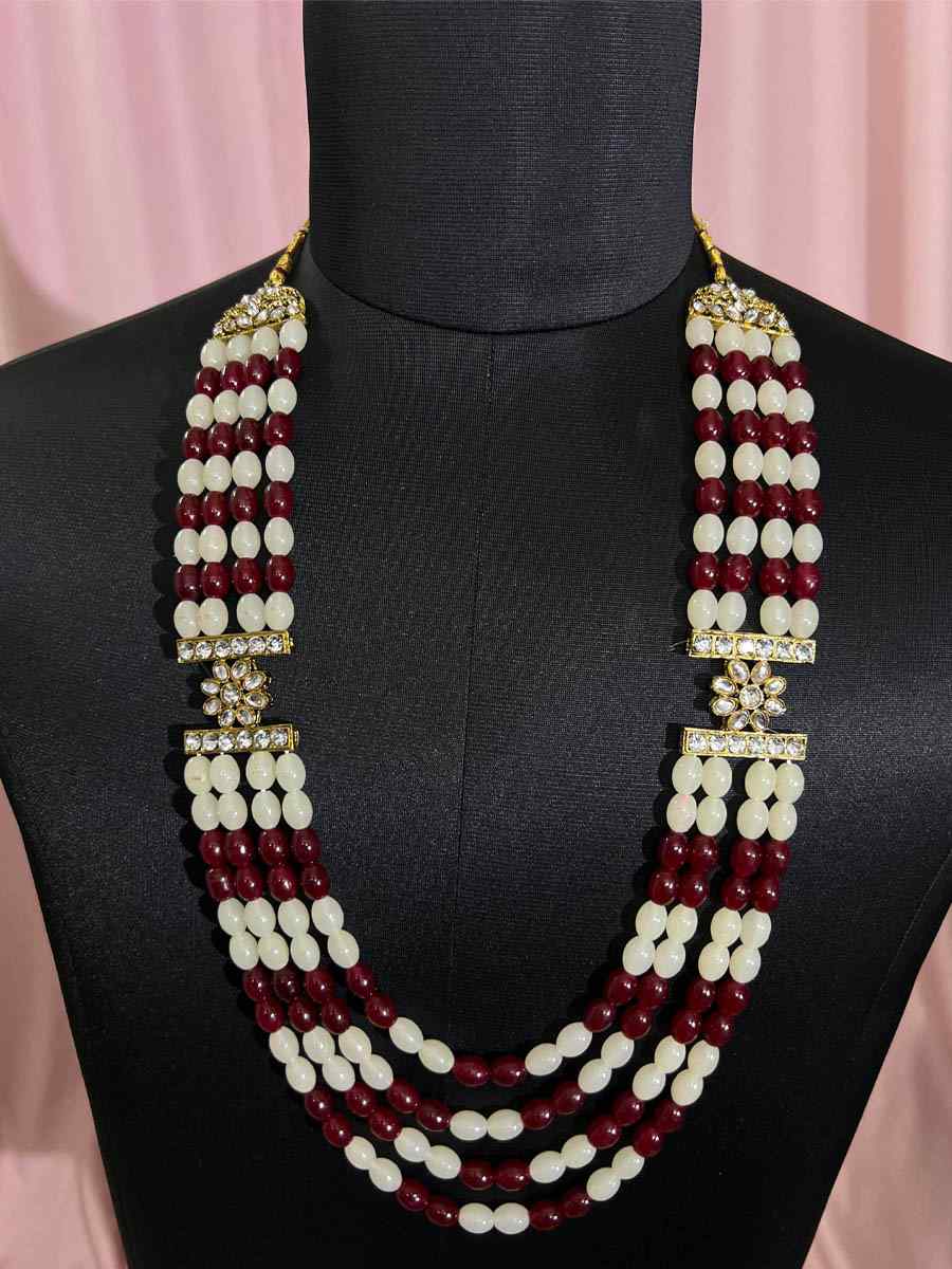 Multi Alloy Moti Groom's Wedding Wear Pearls Necklace