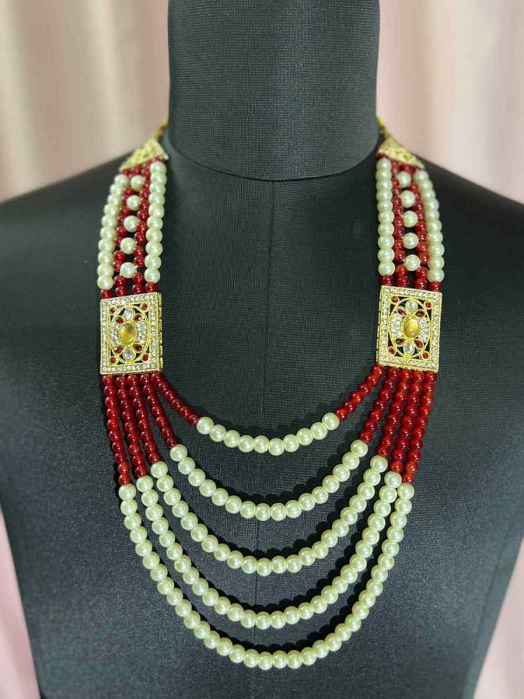 Multi Alloy Moti Wedding Wear Pearls Necklace