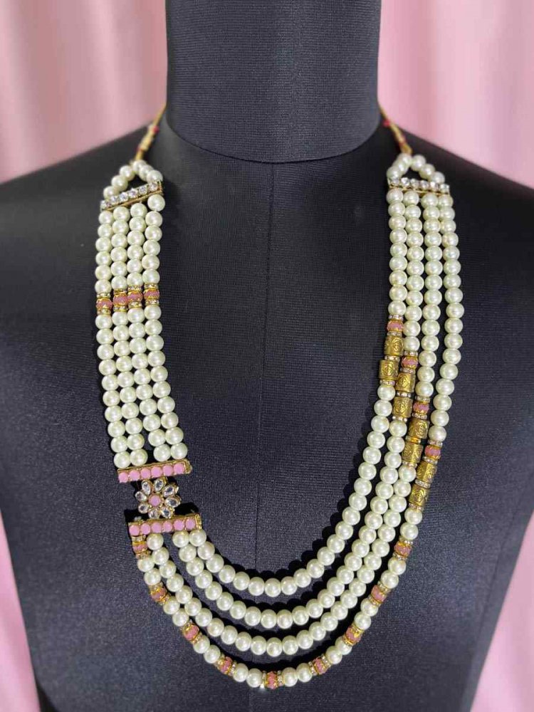 Multi Alloy Moti Wedding Wear Pearls Necklace