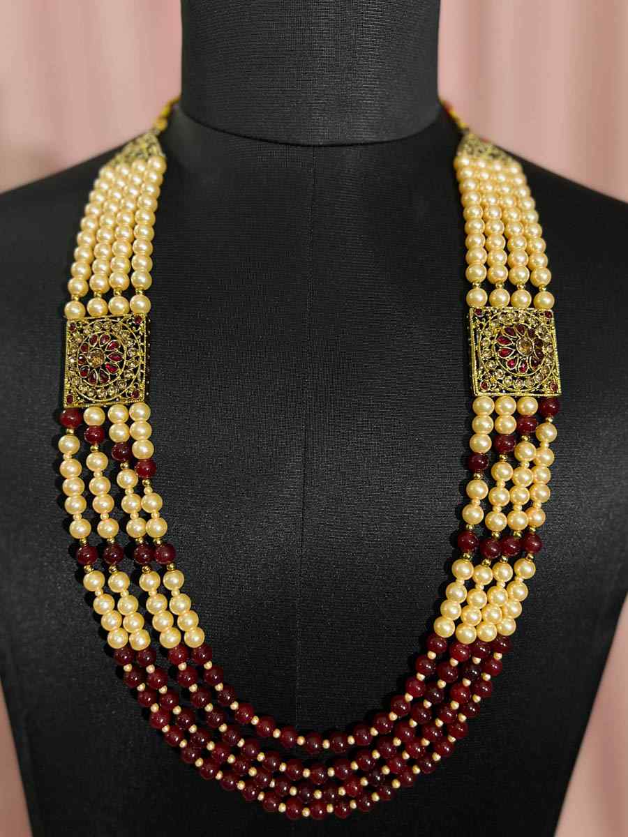Multi Alloy Moti Wedding Wear Pearls Necklace