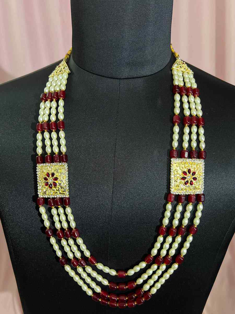 Multi Alloy Moti Wedding Wear Pearls Necklace