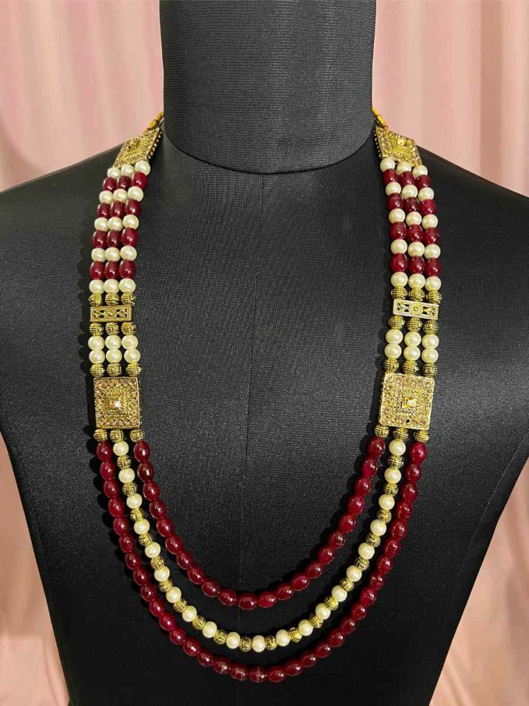 Multi Alloy Moti Wedding Wear Pearls Necklace