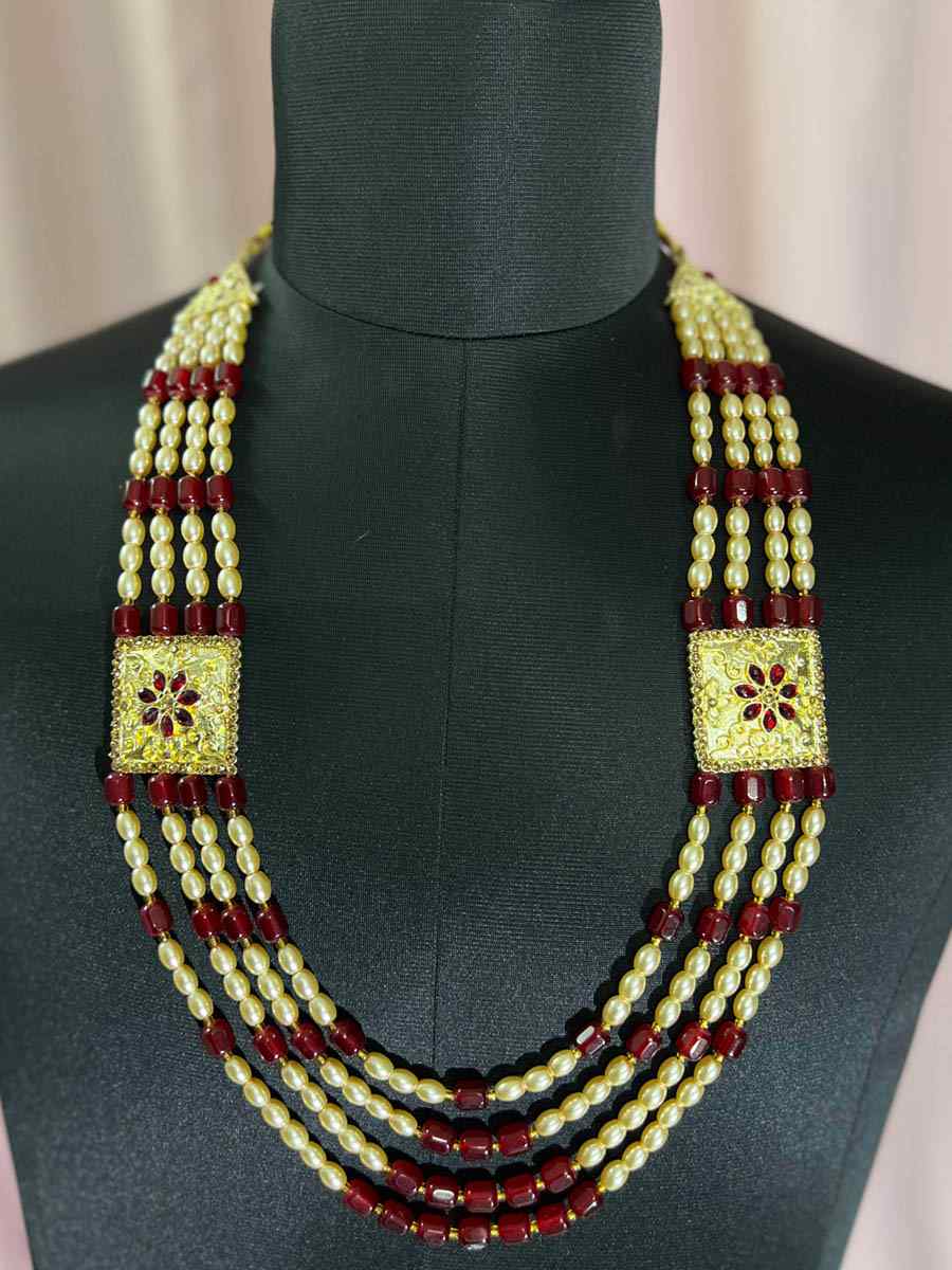 Multi Alloy Moti Wedding Wear Pearls Necklace