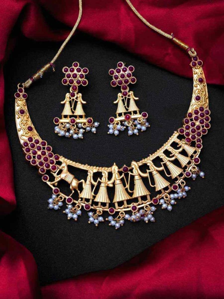 Multi Alloy Traditional Wear Meenakari Necklace