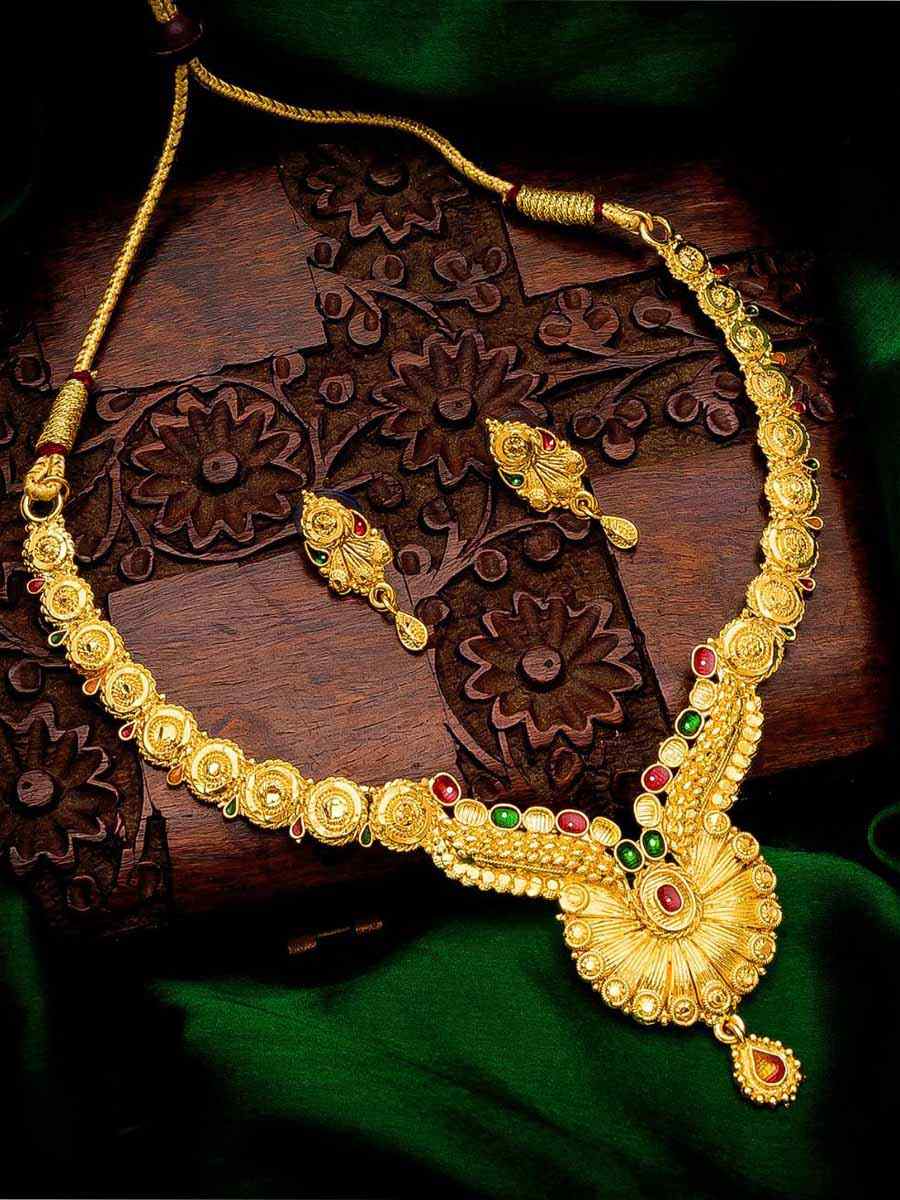 Multi Alloy Traditional Wear Meenakari Necklace