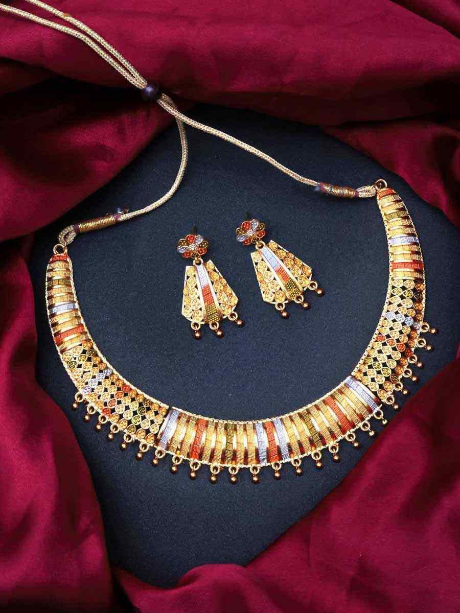 Multi Alloy Traditional Wear Meenakari Necklace
