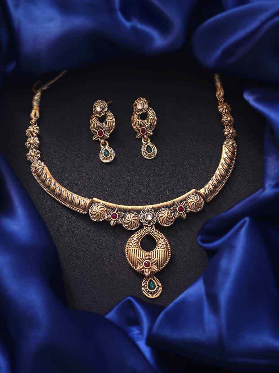 Multi Alloy Traditional Wear Meenakari Necklace