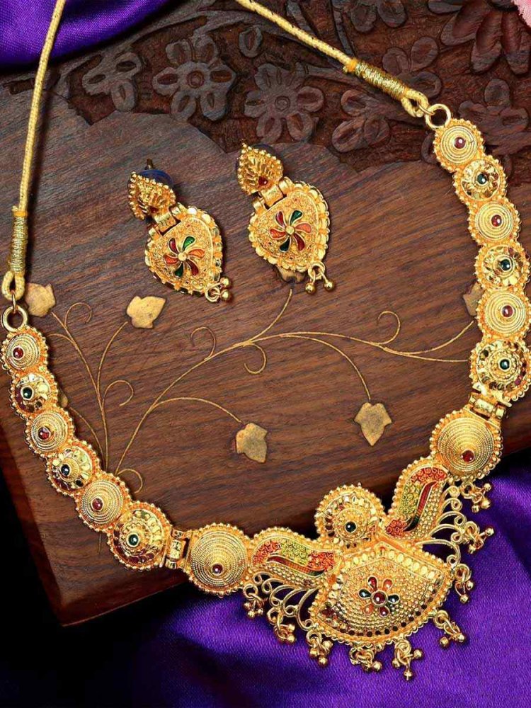 Multi Alloy Traditional Wear Meenakari Necklace