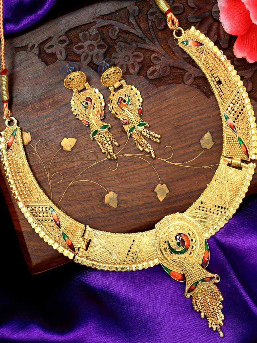 Multi Alloy Traditional Wear Meenakari Necklace