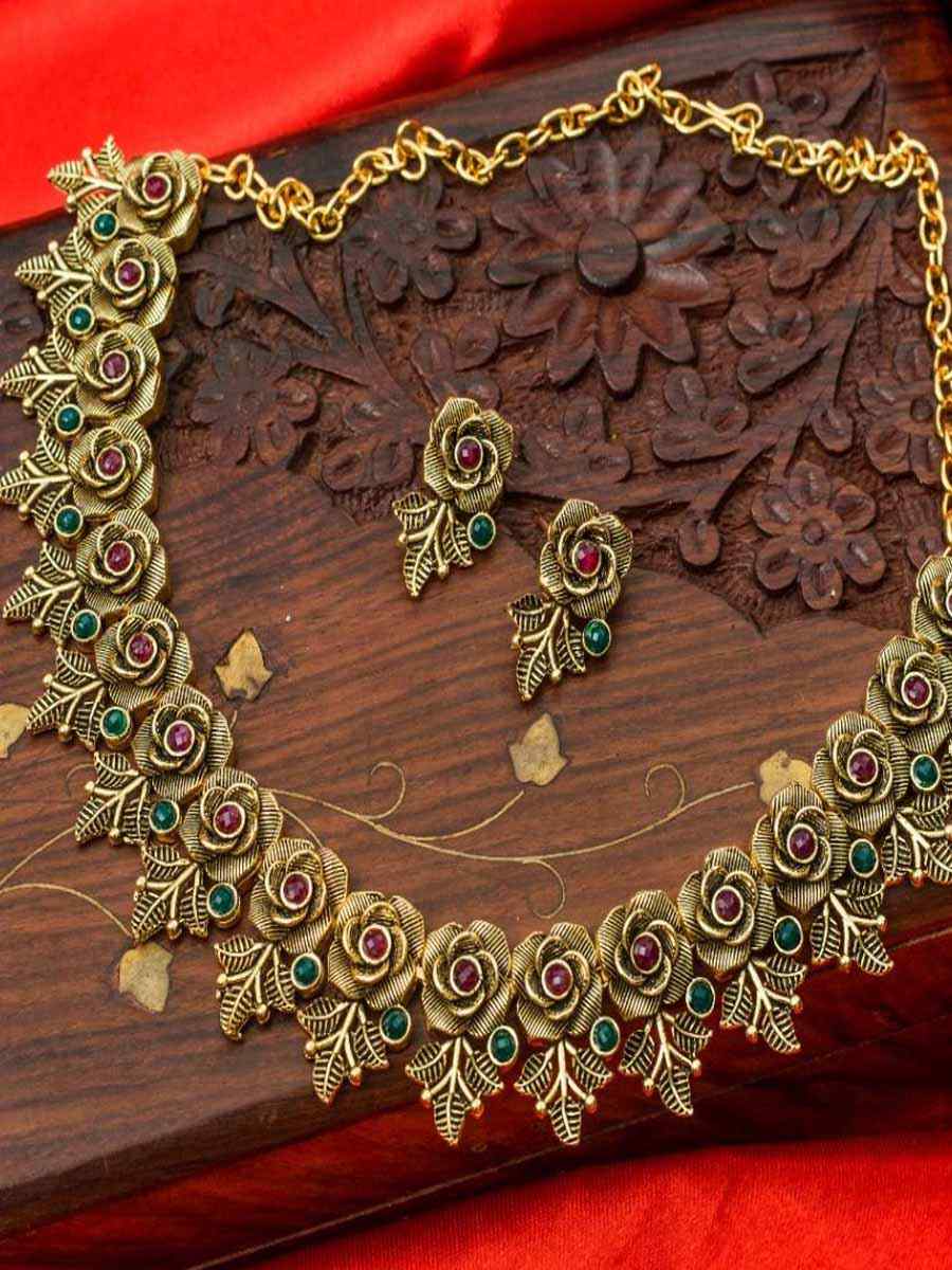 Multi Alloy Traditional Wear Meenakari Necklace