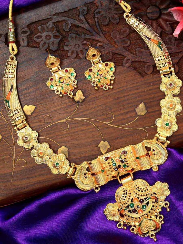 Multi Alloy Traditional Wear Meenakari Necklace
