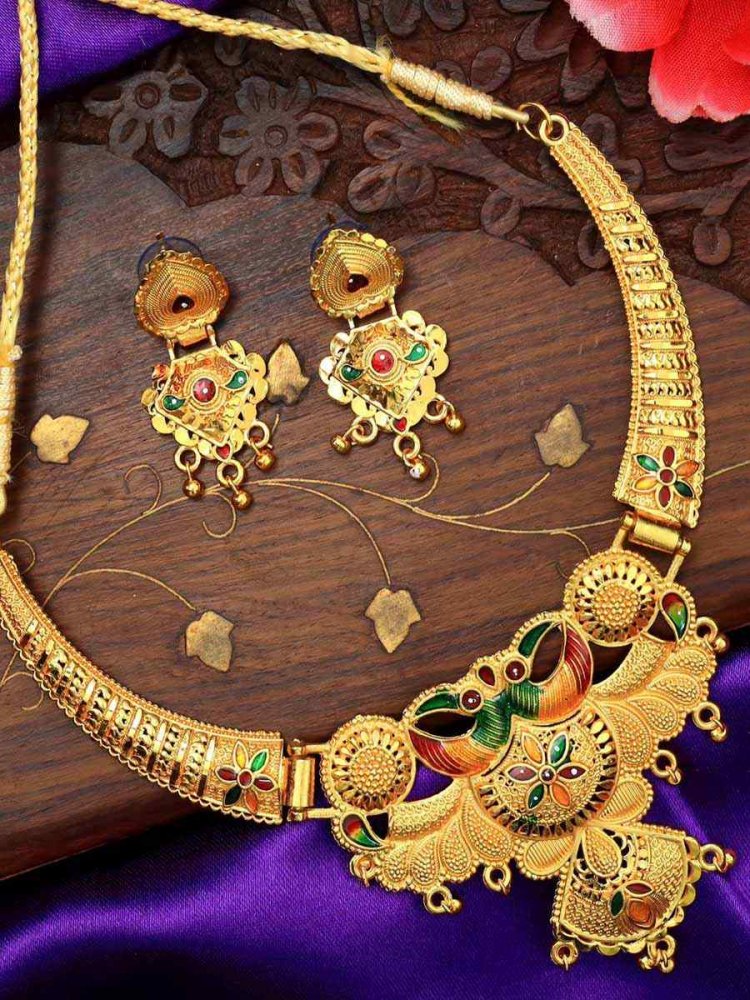 Multi Alloy Traditional Wear Meenakari Necklace