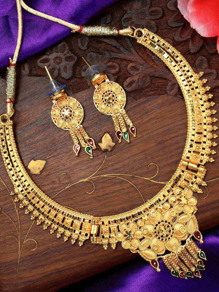 Multi Alloy Traditional Wear Meenakari Necklace