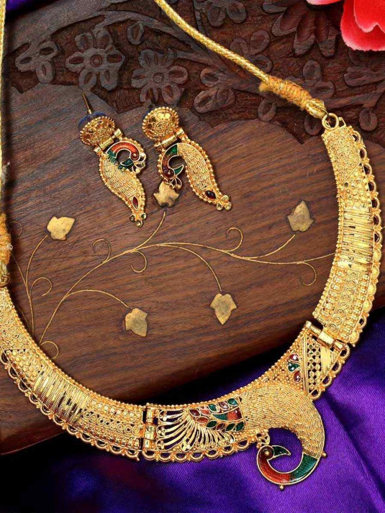 Multi Alloy Traditional Wear Meenakari Necklace