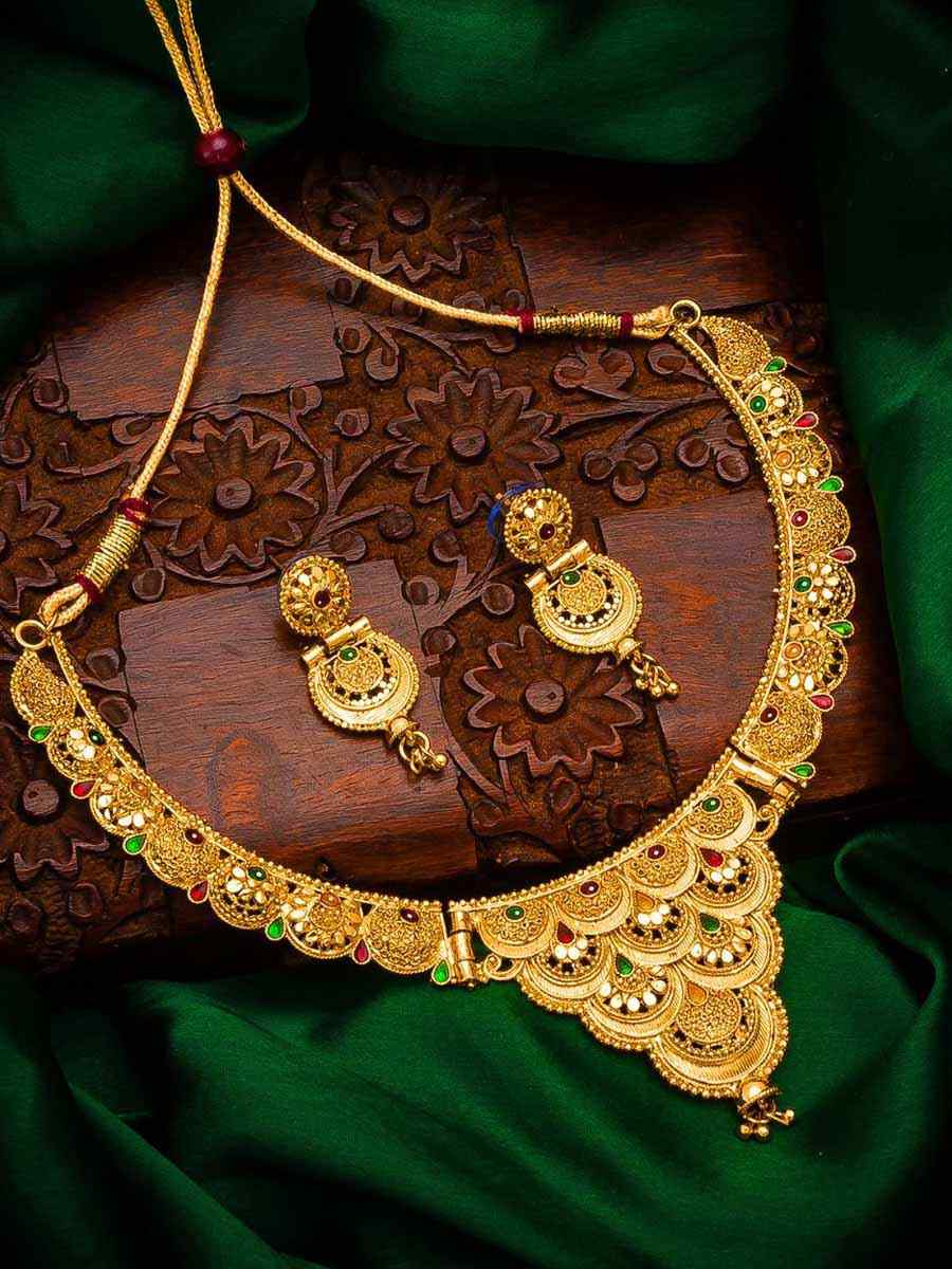 Multi Alloy Traditional Wear Meenakari Necklace