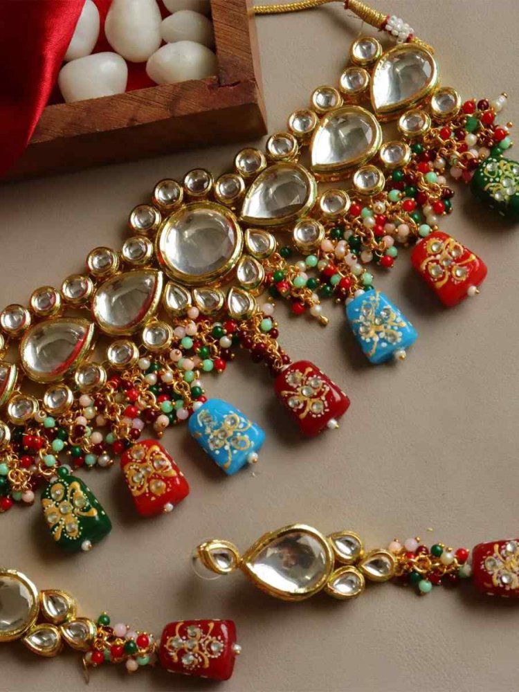 Multi Alloy Wedding Wear Kundan Necklace