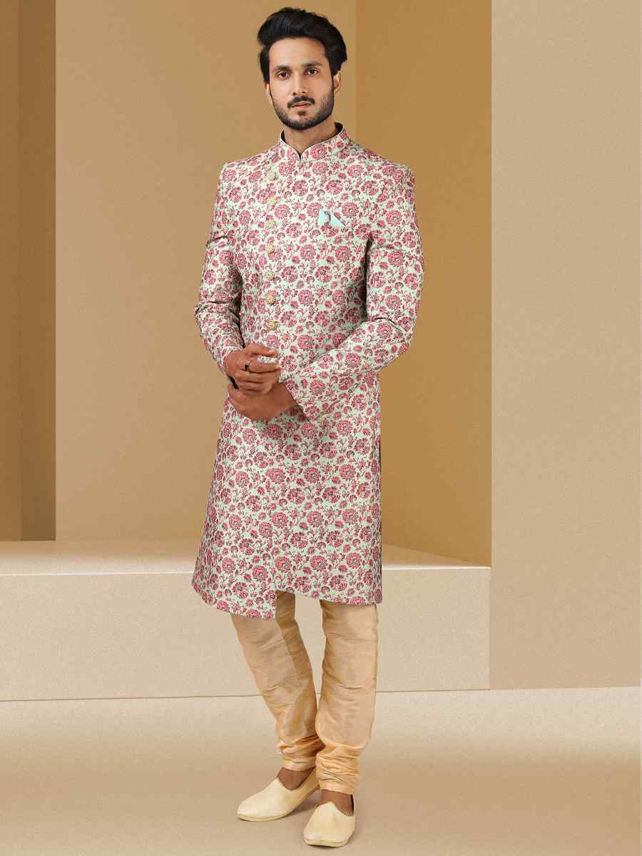 Multi Art Banarasi Printed Festival Party Sherwani