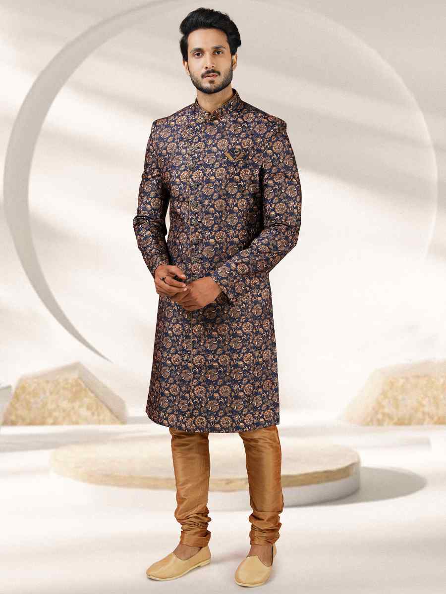 Multi Art Banarasi Printed Festival Party Sherwani