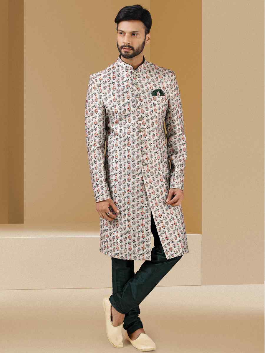 Multi Art Banarasi Printed Festival Party Sherwani