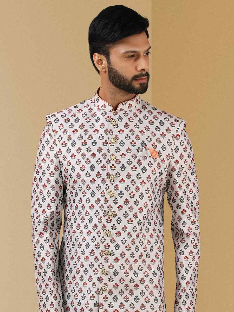 Multi Art Banarasi Printed Festival Party Sherwani
