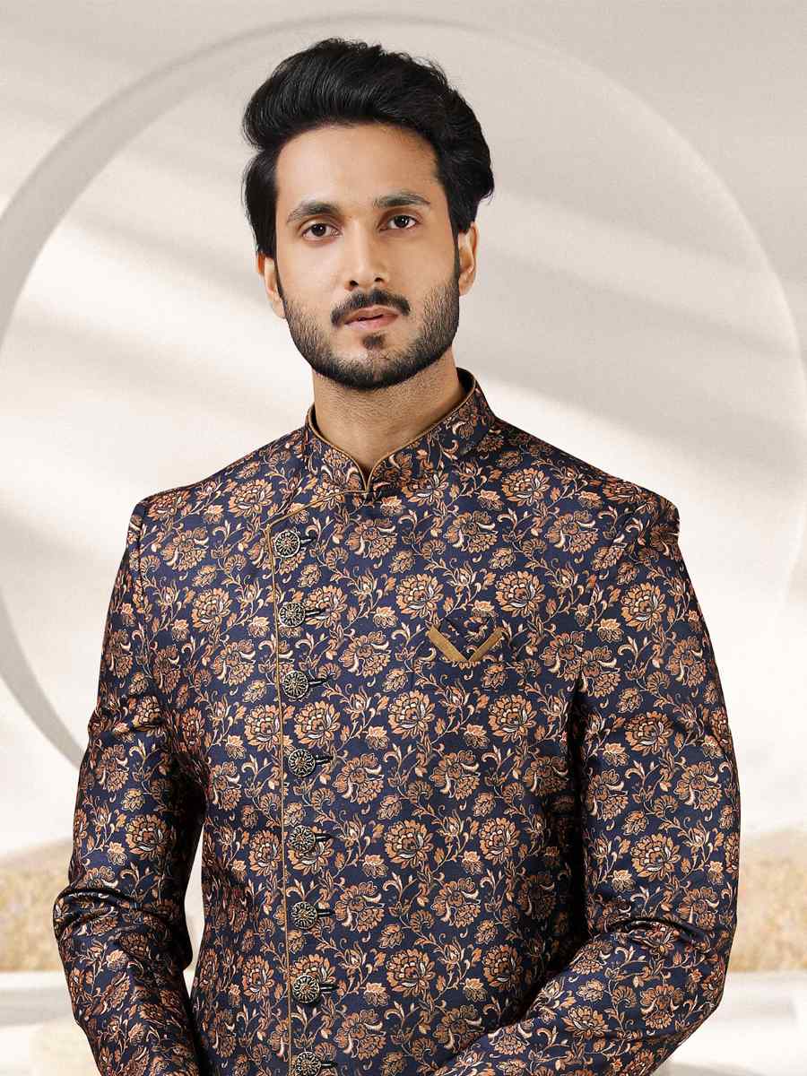 Multi Art Banarasi Printed Festival Party Sherwani