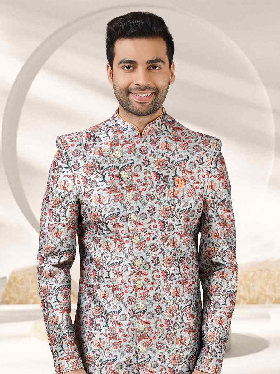 Multi Art Banarasi Printed Festival Party Sherwani