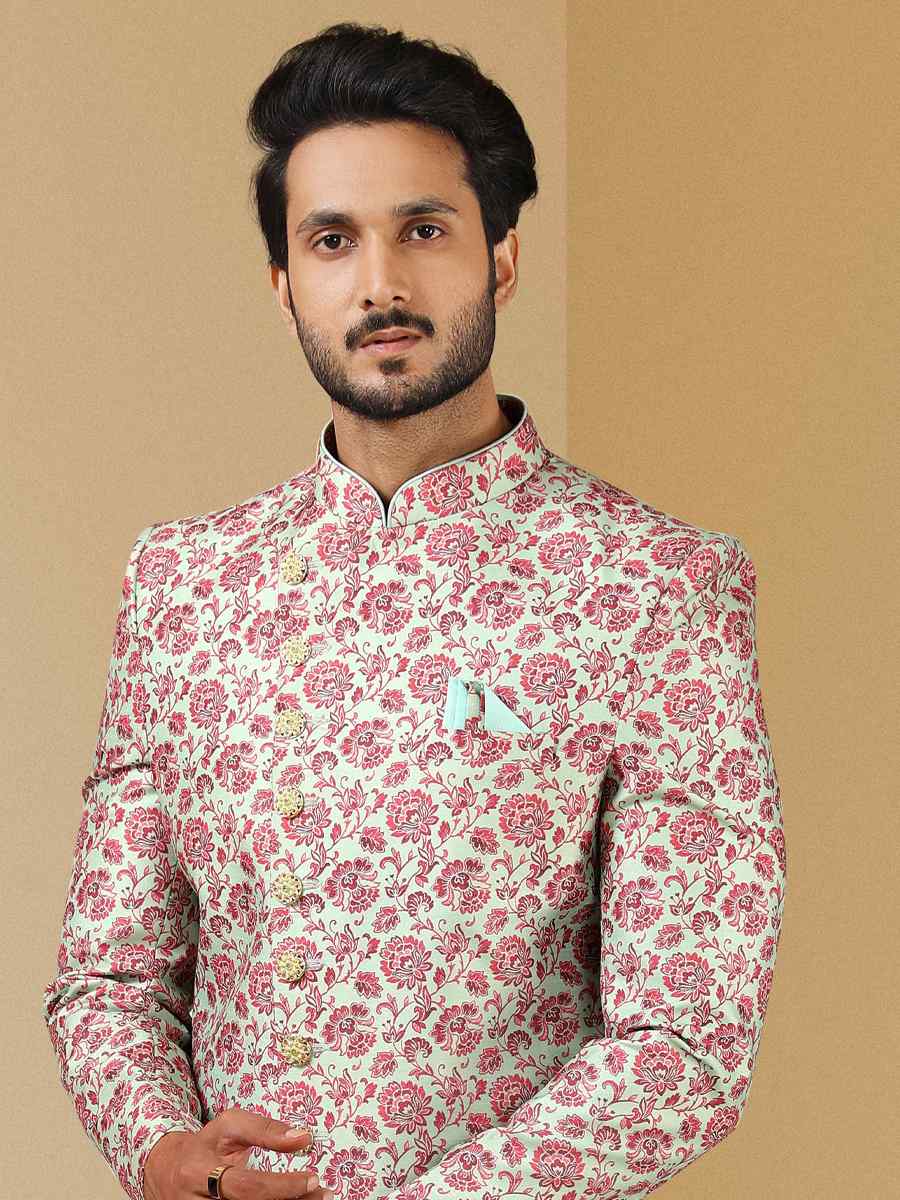 Multi Art Banarasi Printed Festival Party Sherwani