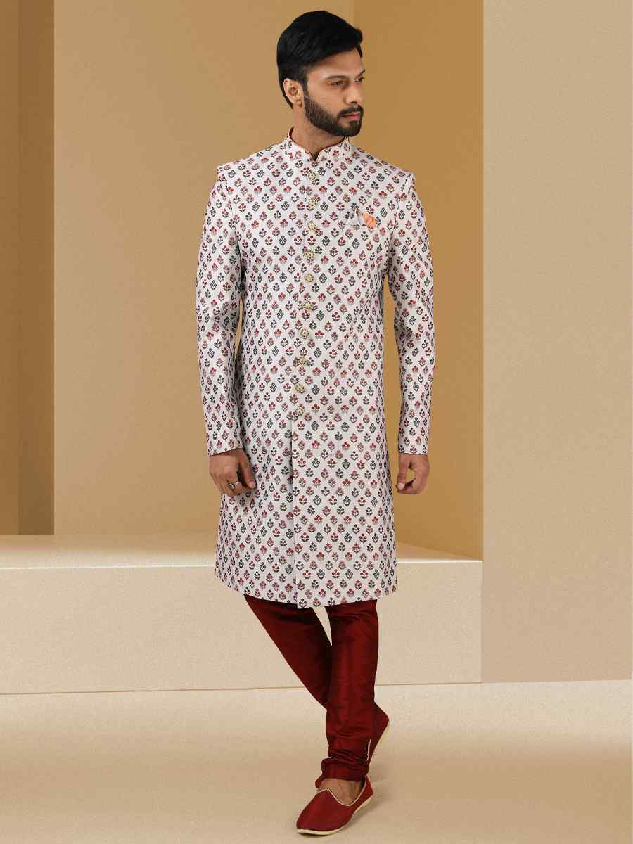 Multi Art Banarasi Printed Festival Party Sherwani