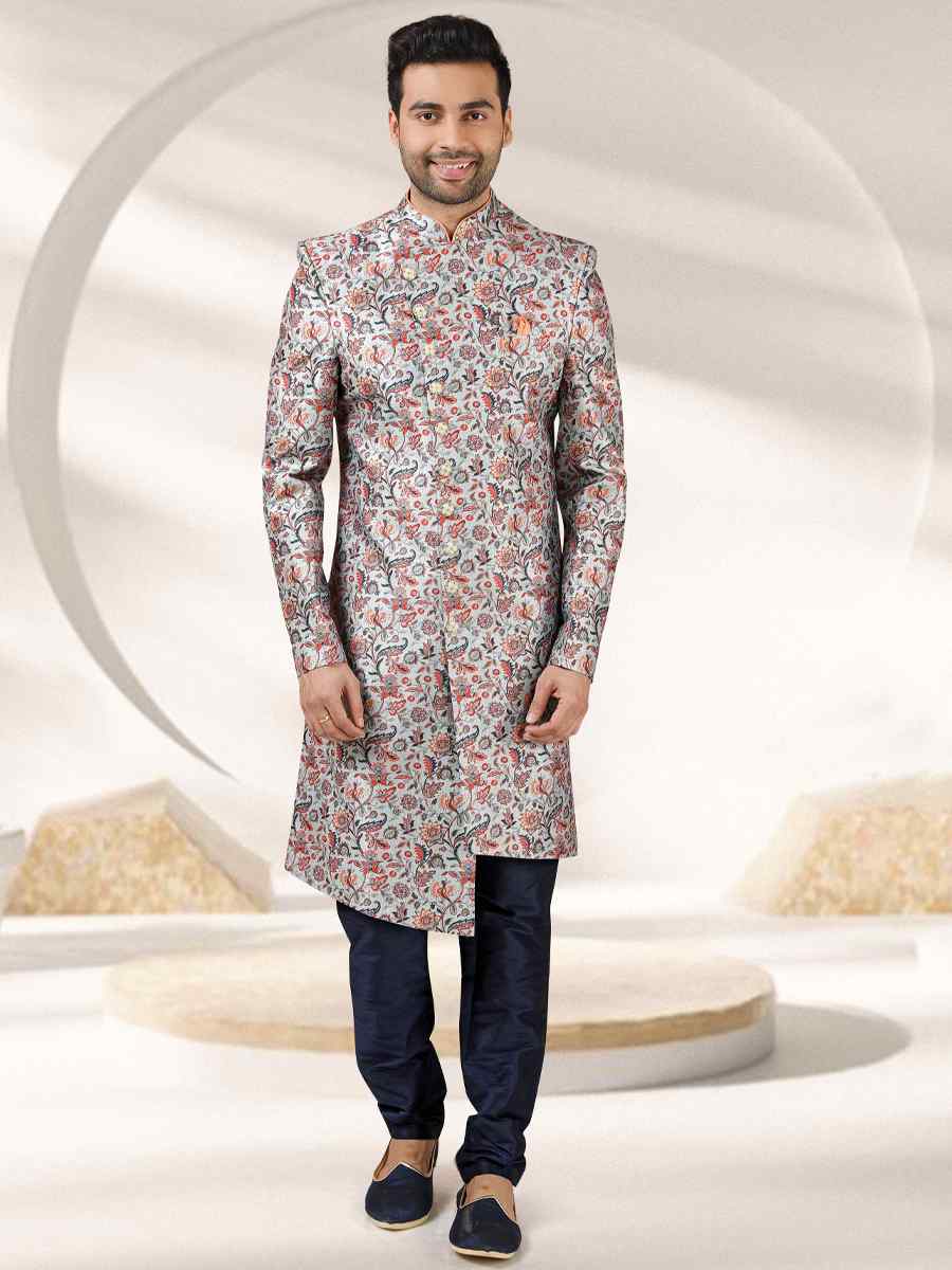 Multi Art Banarasi Printed Festival Party Sherwani