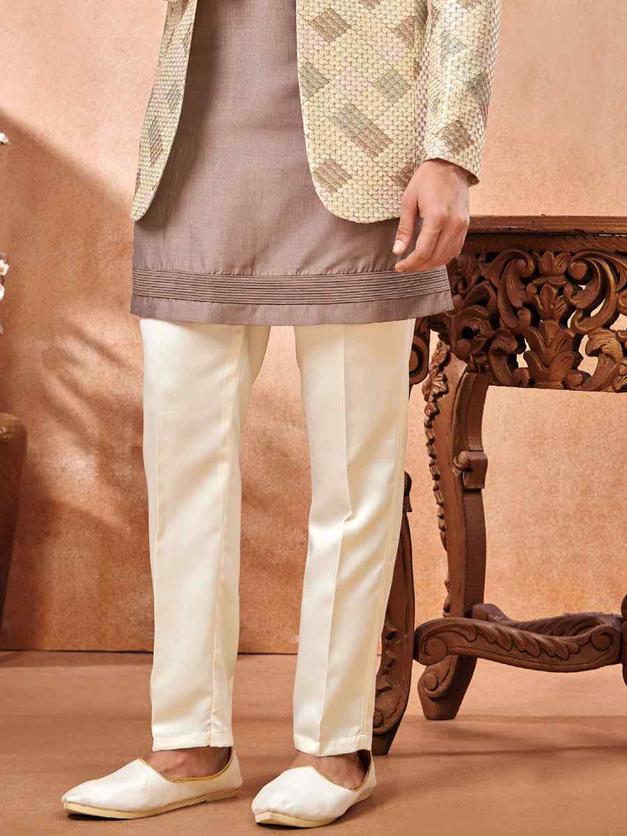 Multi Art Banarasi Silk Embroidered Party Wedding Jodhpuri Sherwani