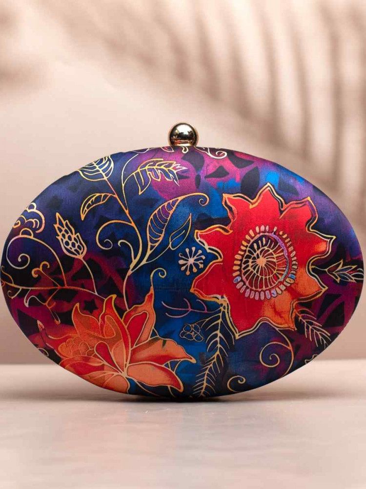 Multi Art Silk Festival Wear Printed Clutches