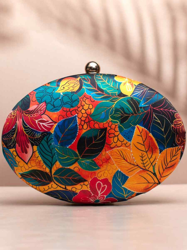 Multi Art Silk Festival Wear Printed Clutches