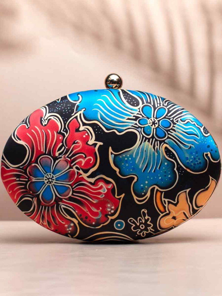 Multi Art Silk Festival Wear Printed Clutches