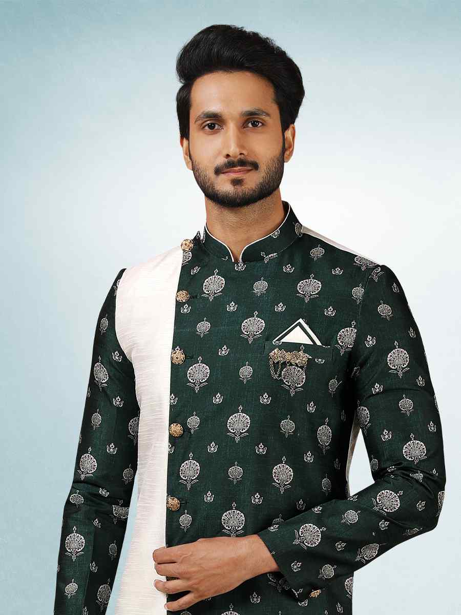 Multi Art Silk Plain Printed Party Wedding Sherwani