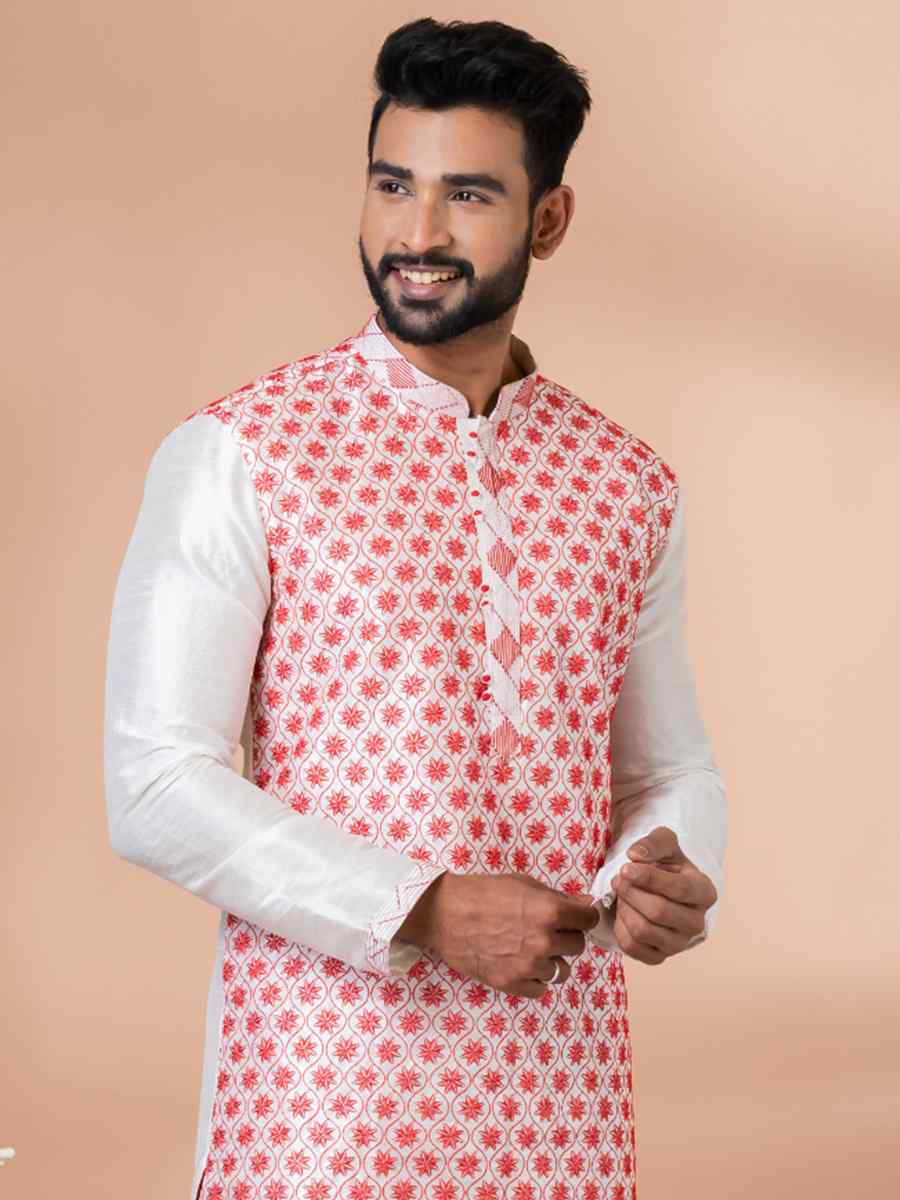 Multi Banarasi Dupion Woven Festival Wedding Kurta