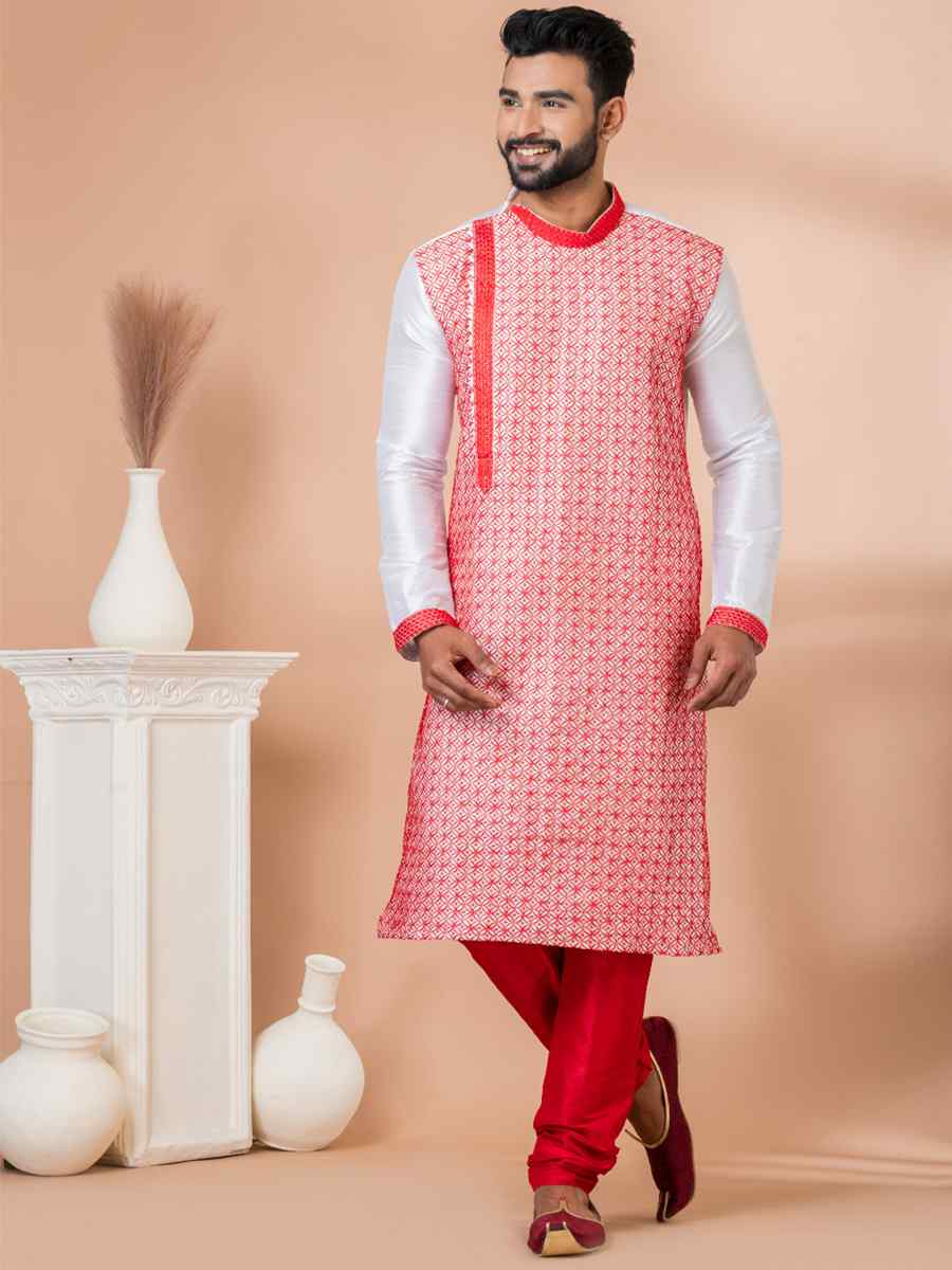 Multi Banarasi Dupion Woven Festival Wedding Kurta