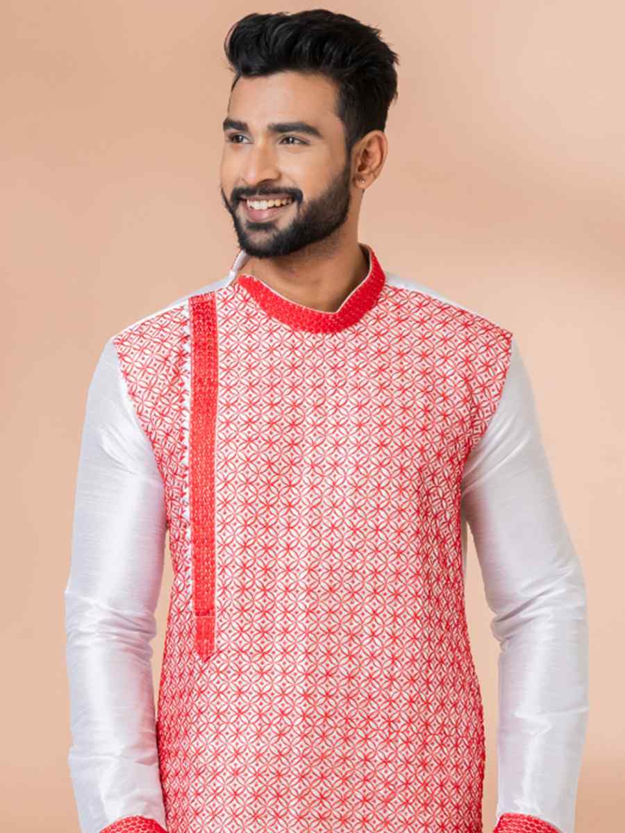 Multi Banarasi Dupion Woven Festival Wedding Kurta