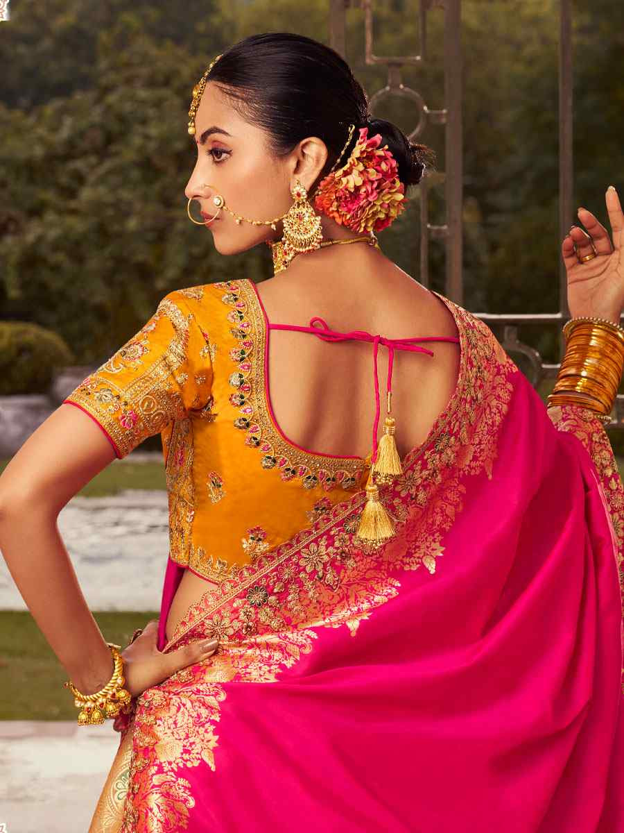 Multi Banarasi Silk Embroidered Festival Wedding Party Reception Heavy Border Lehenga Choli