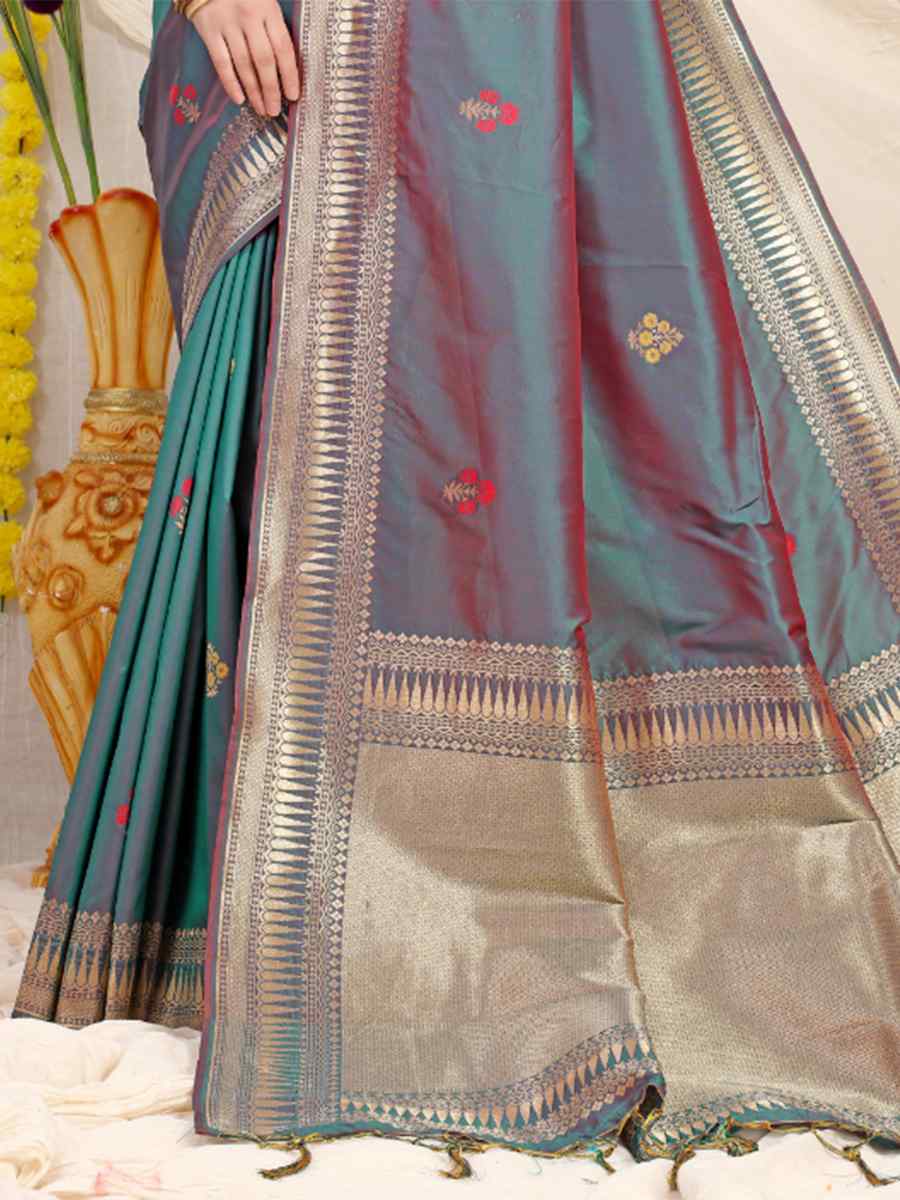Multi Banarasi Silk Handwoven Festival Casual Heavy Border Saree