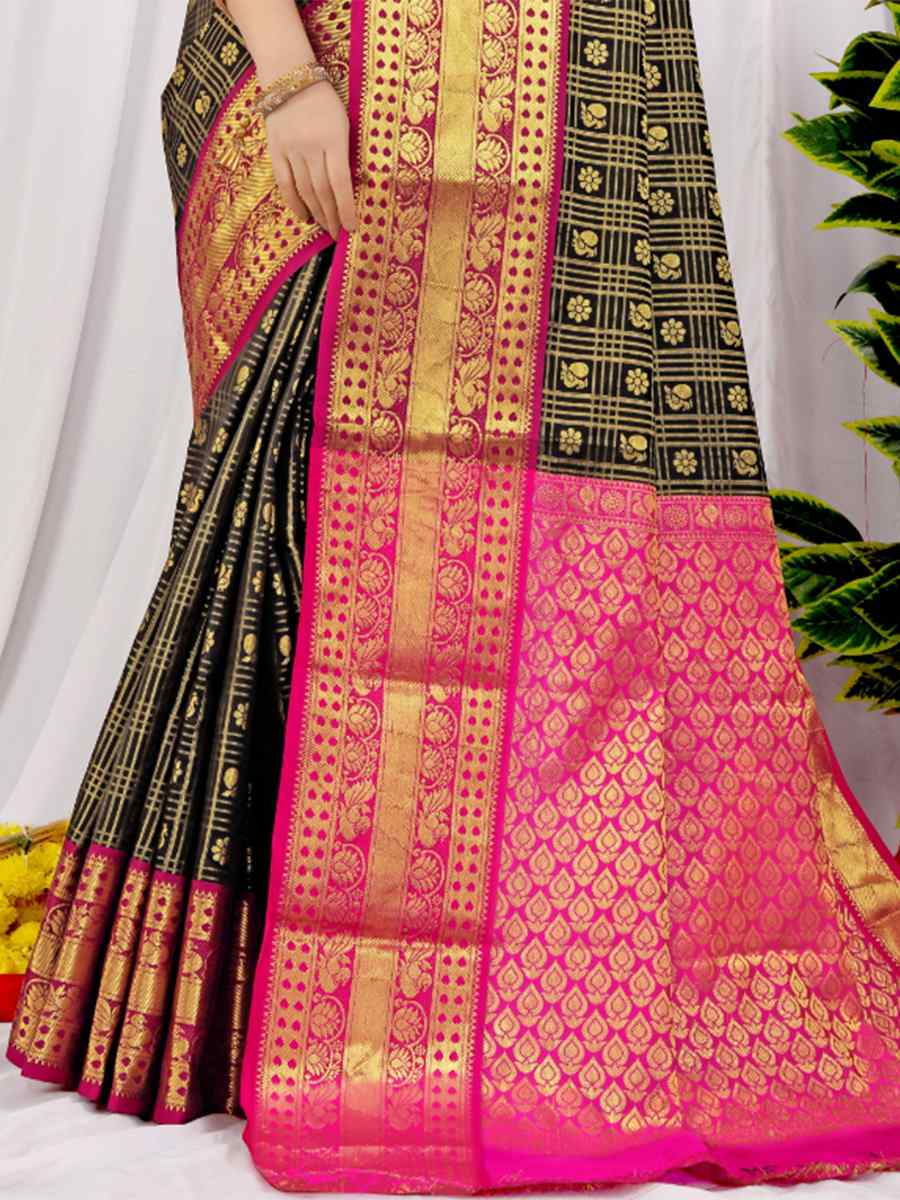 Multi Banarasi Silk Handwoven Festival Casual Heavy Border Saree