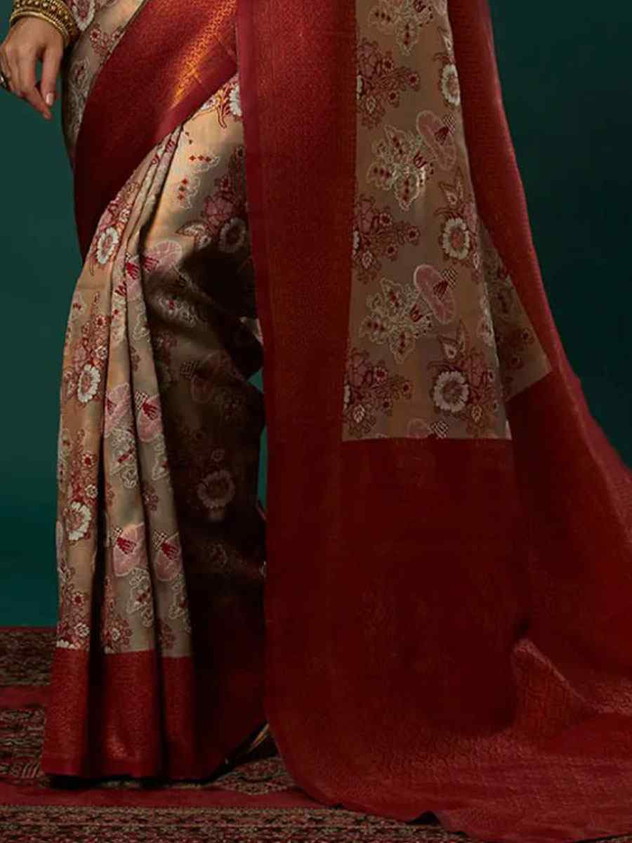 Multi Banarasi Silk Handwoven Traditional Bridal Reception Festival Wedding Fancy Heavy Border Saree