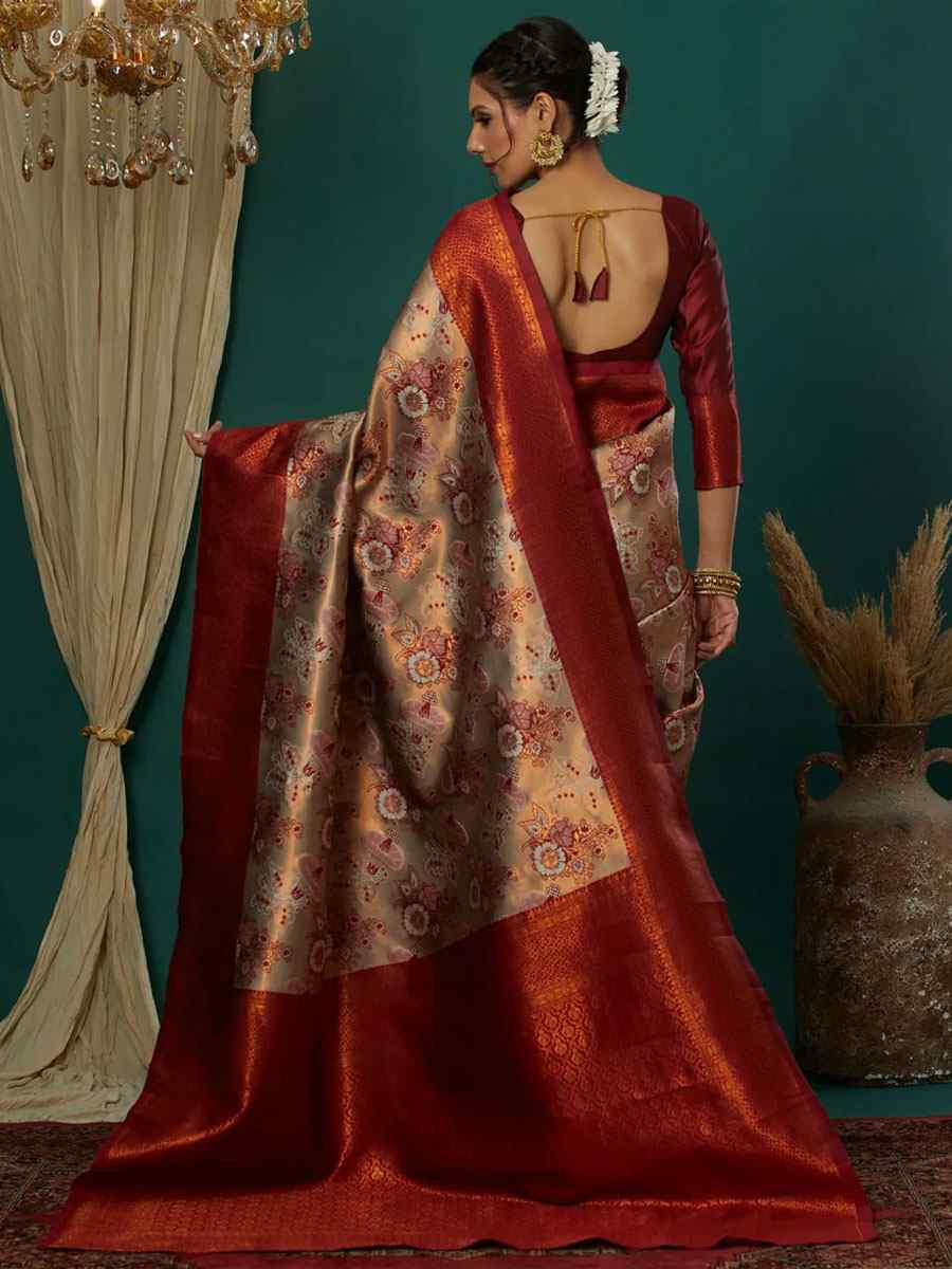 Multi Banarasi Silk Handwoven Traditional Bridal Reception Festival Wedding Fancy Heavy Border Saree