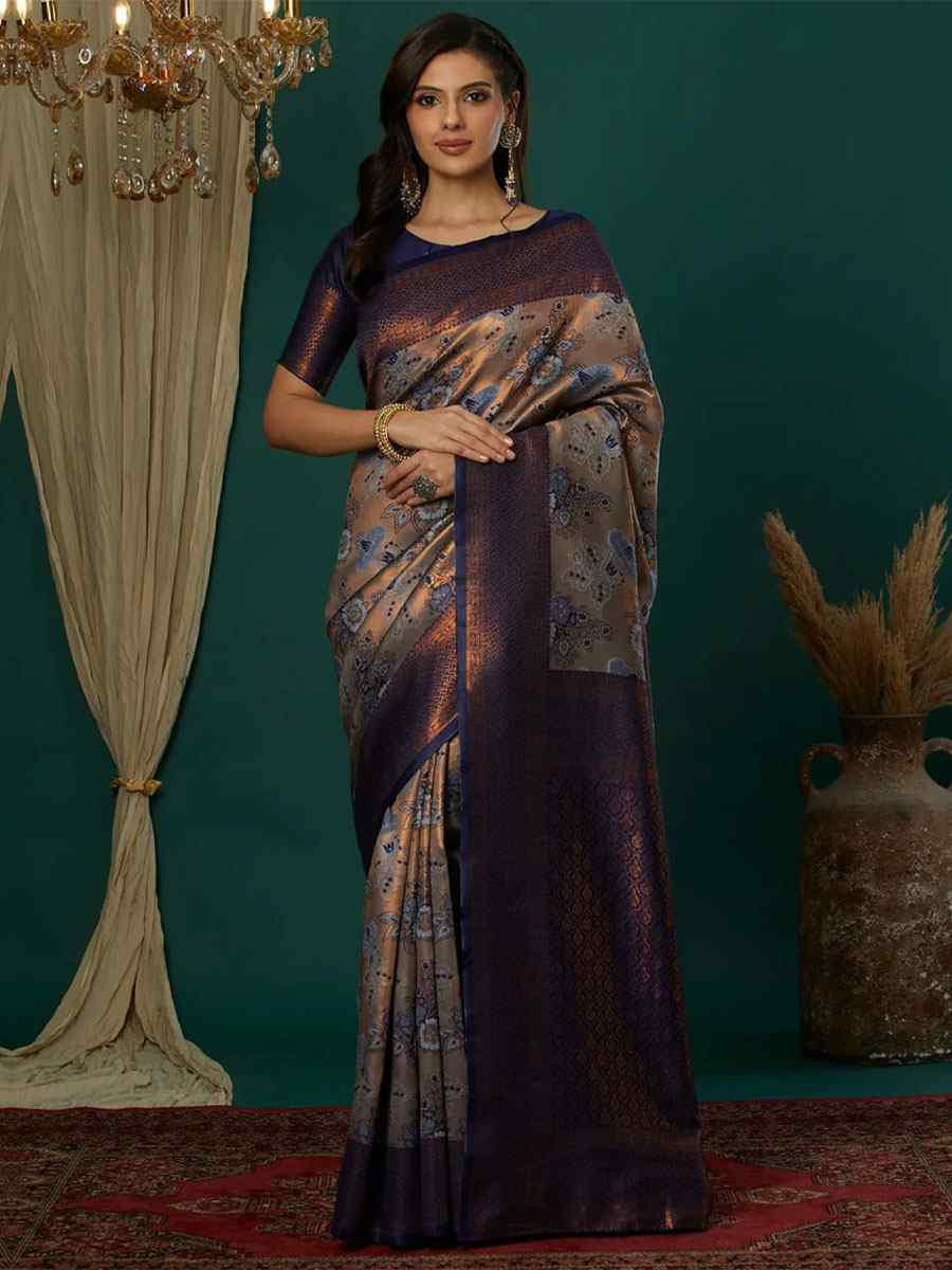 Multi Banarasi Silk Handwoven Traditional Bridal Reception Festival Wedding Fancy Heavy Border Saree