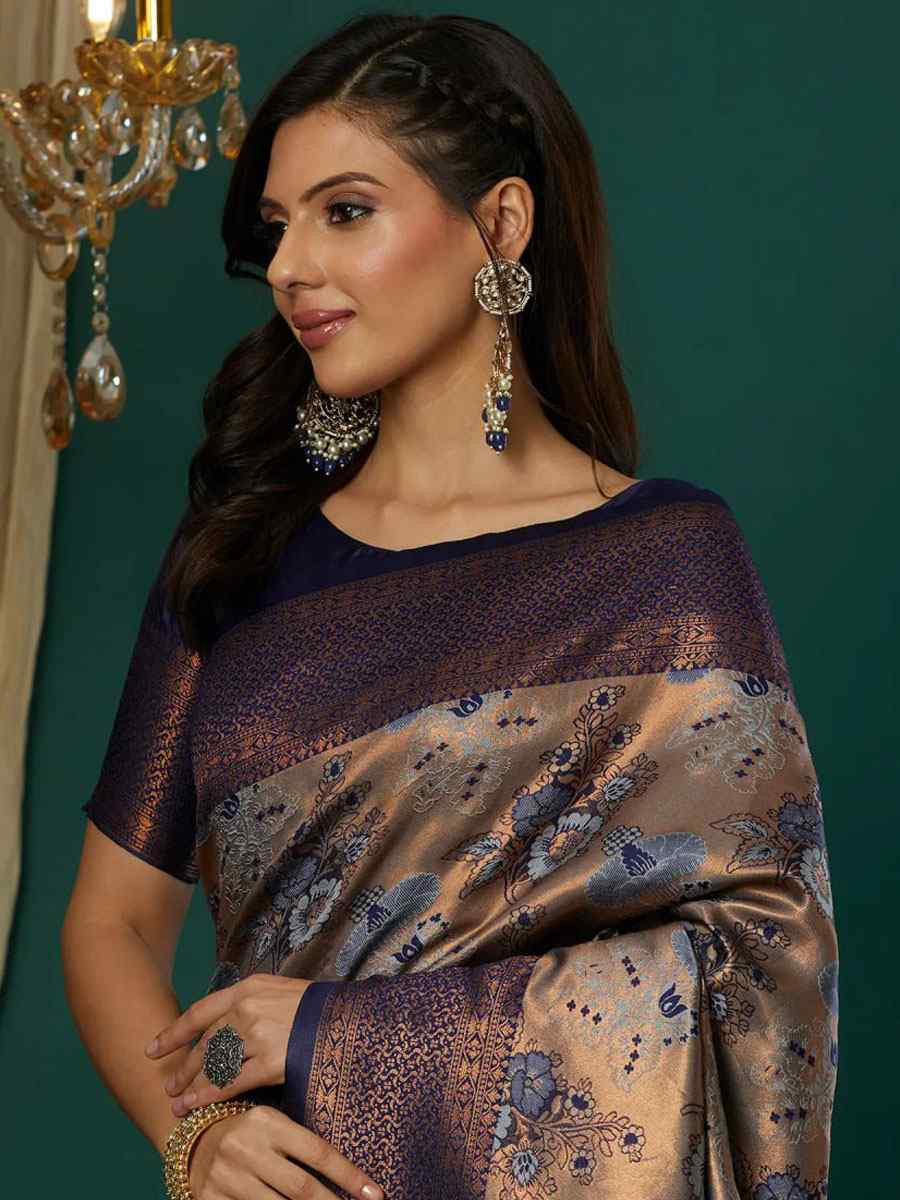 Multi Banarasi Silk Handwoven Traditional Bridal Reception Festival Wedding Fancy Heavy Border Saree